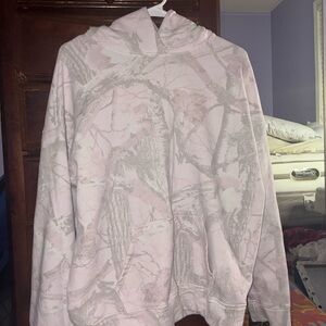 Hollister Light Pink and Gray Hoodie